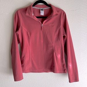THE North Face Quarter Zip Pullover Fleece Jacket Size M Pink